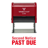 Red Second Notice Past Due Self Inking Rubber Stamp