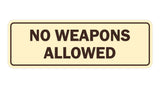Standard No Weapons Allowed Sign