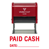 Paid Cash With Date Line Self Inking Rubber Stamp