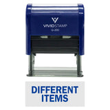 Blue DIFFERENT ITEMS Self-Inking Office Rubber Stamp