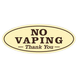 Oval NO VAPING Thank You Sign