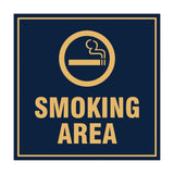 Square Smoking Area Sign with Adhesive Tape, Mounts On Any Surface, Weather Resistant