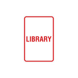 Portrait Round Library Sign with Adhesive Tape, Mounts On Any Surface, Weather Resistant