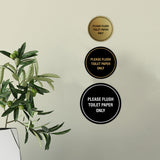 Circle Please Flush Toilet Paper Only Wall or Door Sign