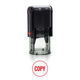 Red Round COPY Self Inking Rubber Stamp Size 1-1/4"