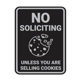 Portrait Round No Soliciting Unless You Are Selling Cookies Wall or Door Sign