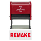 Red REMAKE Self-Inking Office Rubber Stamp