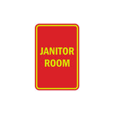 Portrait Round Janitor Room Sign with Adhesive Tape, Mounts On Any Surface, Weather Resistant