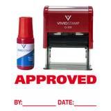 Approved By Date Self Inking Rubber Stamp Combo with Refill