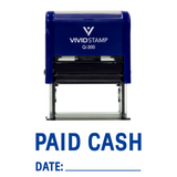 Paid Cash With Date Line Self Inking Rubber Stamp