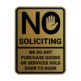 Portrait Round No Soliciting We Do Not Purchase Goods or Services Sold Door to Door Wall or Door Sign