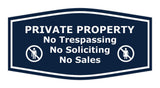 Fancy Private Property No Trespassing No Soliciting No Sales Wall or Door Sign