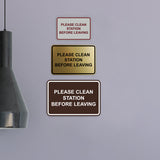 Classic Framed Please Clean Station Before Leaving Wall or Door Sign