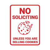 Portrait Round No Soliciting Unless You Are Selling Cookies Wall or Door Sign