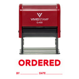 Ordered By Date Self Inking Rubber Stamp