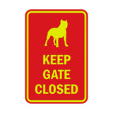 Portrait Round Keep Gate Closed Dog Sign