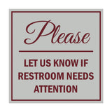 Signs ByLITA Square Please Let Us Know If Restroom Needs Attention Sign