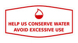 Signs ByLITA Fancy Help Us Conserve Water Avoid Excessive Use Sign