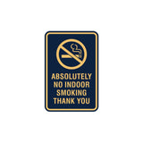 Portrait Round Absolutely No Indoor Smoking Thank You Sign