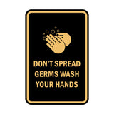 Signs ByLITA Portrait Round Don't Spread Germs Wash Your Hands Sign