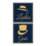 Square ladies and gents sign set with Adhesive Tape, Mounts On Any Surface, Weather Resistant