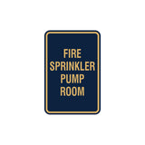 Portrait Round Fire Sprinkler Pump Room Sign with Adhesive Tape, Mounts On Any Surface, Weather Resistant