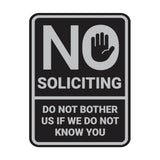 Portrait Round No Soliciting Do Not Bother Us If We Do Not Know You Wall or Door Sign