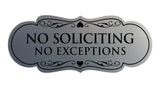 Signs ByLITA Designer No Soliciting No Exceptions Sign