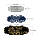 Designer Espresso Yourself. Stay Grounded. Take life one cup at a time. Wall or Door Sign