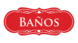 Signs ByLITA Designer Spanish Baños Sign
