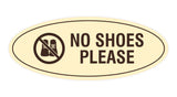Oval No Shoes Please Sign