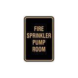Portrait Round Fire Sprinkler Pump Room Sign with Adhesive Tape, Mounts On Any Surface, Weather Resistant
