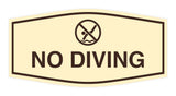 Signs ByLITA Fancy No Diving Sign with Adhesive Tape, Mounts On Any Surface