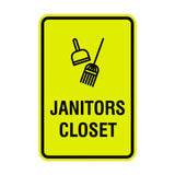 Signs ByLITA Portrait Round Janitors Closet Sign with Adhesive Tape, Mounts On Any Surface, Weather Resistant, Indoor/Outdoor Use