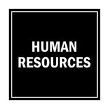 Square Human Resources Sign with Adhesive Tape, Mounts On Any Surface, Weather Resistant
