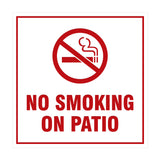 Signs ByLITA Square No Smoking on Patio Sign with Adhesive Tape