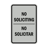 Portrait Round No Soliciting No Solicitar Sign