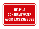 HELP US CONSERVE WATER Wall Door Sign