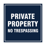 Square Private Property Sign with Adhesive Tape, Mounts On Any Surface, Weather Resistant