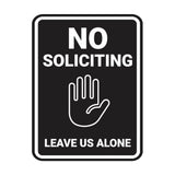Portrait Round No Soliciting Leave Us Alone Wall or Door Sign