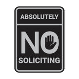 Portrait Round Absolutely No Soliciting Wall or Door Sign