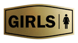 Signs ByLITA Fancy Girls (female bathroom icon) Sign with Adhesive Tape, Mounts On Any Surface, Weather Resistant, Indoor/Outdoor Use