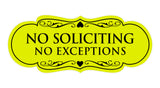 Signs ByLITA Designer No Soliciting No Exceptions Sign
