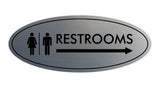 Signs ByLITA Oval Restrooms Right Arrow Sign