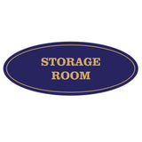 Blue / Gold Oval STORAGE ROOM Sign