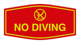 Signs ByLITA Fancy No Diving Sign with Adhesive Tape, Mounts On Any Surface