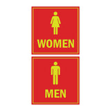 Square men women sign set with Adhesive Tape, Mounts On Any Surface, Weather Resistant