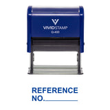 Blue REFERENCE NO. Self Inking Rubber Stamp