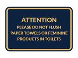 Signs ByLITA Classic Framed Attention Please Do Not Flush Paper Towels or Feminine Products in Toilets