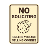 Portrait Round No Soliciting Unless You Are Selling Cookies Wall or Door Sign